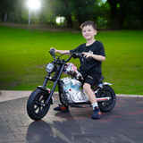 CRONY WR-B8 Children Harley Kids Electric Motorcycle 100W Motor Three Speed Modes LED Lights Bluetooth