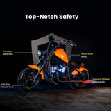 CRONY EL-MB03P Children Harley black plating With APP Bluetooth  Motor sounds and fake smoke LED light