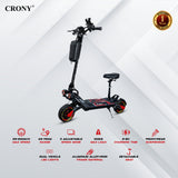 CRONY G10 Off Road Dual Motor E-Scooter Big LcD Display Easy folding NFC lock Remote control 10" Off-Road Tires Scooter Front Bag