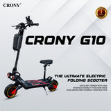 CRONY G10 Off Road Dual Motor E-Scooter Big LcD Display Easy folding NFC lock Remote control 10" Off-Road Tires Scooter Front Bag