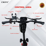 CRONY G10 Off Road Dual Motor E-Scooter Big LcD Display Easy folding NFC lock Remote control 10" Off-Road Tires Scooter Front Bag