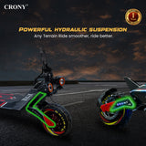 CRONY G10 Off Road Dual Motor E-Scooter Big LcD Display Easy folding NFC lock Remote control 10" Off-Road Tires Scooter Front Bag