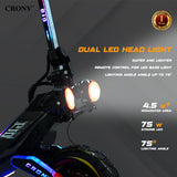 CRONY G10 Off Road Dual Motor E-Scooter Big LcD Display Easy folding NFC lock Remote control 10" Off-Road Tires Scooter Front Bag