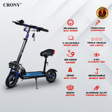 CRONY V10 Fast Speed E-scooter1200w 10inch 48V Battery Top Speed Range 20-40Km Triple LED Headlamps Base  LED Lights 10 Inch Tyres