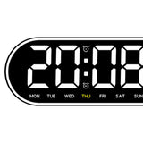 CRONY 8021 Clock Digital Wall Clock Alarm Clock Wall Mounted Adjustable Temperature Digital Clock Remote Control for Home