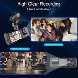 CRONY  S11 Three-Camera 1920*1080 pushbutton dashcam 1080P DVR Dashcam Front Indoor and Rear View Camera Driving Recorder