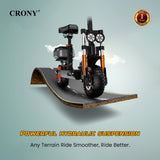 CRONY M5 Pro High-Speed Electric Scooter 10-Inch Wide Tires Mobile Phone Holder Bluetooth Speaker, Rear Luggage Box Rearview Mirrors Dual LED Headlamps IPX4 Waterproof App Connectivity