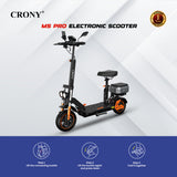 CRONY M5 Pro High-Speed Electric Scooter 10-Inch Wide Tires Mobile Phone Holder Bluetooth Speaker, Rear Luggage Box Rearview Mirrors Dual LED Headlamps IPX4 Waterproof App Connectivity