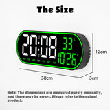 CRPONY 8021 White+Blue Electronic Clock Display 5 Adjustable Brightness Wall Clock For Home Farmhouse Office