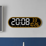 CRPONY 8021 White+Blue Electronic Clock Display 5 Adjustable Brightness Wall Clock For Home Farmhouse Office