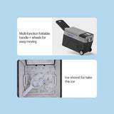 CRONY B35IM Ice Maker refrigerator with wheels Lever 38L Portable Ice Maker &amp Freezer Home &amp Car Use -20°C 7 Bullet Ice LED Control Wheels