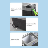 CRONY B35IM Ice Maker refrigerator with wheels Lever 38L Portable Ice Maker &amp Freezer Home &amp Car Use -20°C 7 Bullet Ice LED Control Wheels