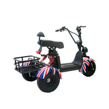 CRONY SS-11W Three-wheeled Small Harley big seat electric three wheel scooter with basket