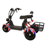 CRONY SS-11W Three-wheeled Small Harley big seat electric three wheel scooter with basket