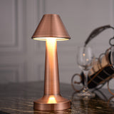 CRONY Trapezoidal Table Lamp(Rose Gold)Three color dimming Flat Table Lamp (Rose Gold) Three color dimming