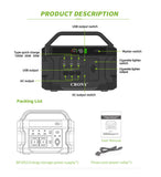 CRONY CN1002-1800W Portable Power Station AC 230V