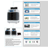 CRONY Banknote Verifiers WR8301 2+1 Multi Currency Mix Value Money sorter Pocket Money Counter and Sorter