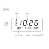 CRONY 1501 LED Perpetual Calendar Week Wooden Alarm Clock Thermometer Weekday Alarm Clock - Edragonmall.com