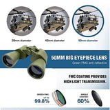 CRONY 20*50 Army green Binocular 20x50 Binoculars Compact Waterproof Tactical Binoculars - Edragonmall.com