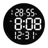 CRONY 6620 Wall clock 12 Inch LED Large Number Digital Wall Clock Temperature And Humidity Electronic Clock Modern Design Decoration Home Office clock 6620 - Edragonmall.com
