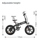 CRONY A20F Endurance ADO Bike Electric bicycles ADO E-bike Electric Folding Bicycle Electric range 70km - Edragonmall.com
