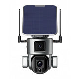 CRONY D5 4G-4K-8MP Solar Dual Linkage Battery PTZ Camera 8MP Wireless CCTV Camera Outdoor IP66 Waterproof Solar Dual Camera - Edragonmall.com