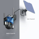 CRONY D5 4G-4K-8MP Solar Dual Linkage Battery PTZ Camera 8MP Wireless CCTV Camera Outdoor IP66 Waterproof Solar Dual Camera - Edragonmall.com