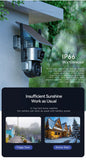 CRONY D5 4G-4K-8MP Solar Dual Linkage Battery PTZ Camera 8MP Wireless CCTV Camera Outdoor IP66 Waterproof Solar Dual Camera - Edragonmall.com