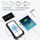 CRONY ES986S-Business Power Bank 28000mAh Solar Charger Qi Wireless Power Bank - Edragonmall.com