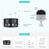 CRONY EW WIFI 4MP（ICsee APP）Binocular ultra wide Angle Camera 4K 8MP Camera Ultra-Wide Angle Dual Lens 180° Panorama two way audio - Edragonmall.com