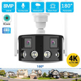 CRONY EW WIFI 4MP（ICsee APP）Binocular ultra wide Angle Camera 4K 8MP Camera Ultra-Wide Angle Dual Lens 180° Panorama two way audio - Edragonmall.com