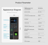 CRONY FC-B104 Fingerprint Attendance Fingerprint Remote Door App to Open The Door Software Management Time Recording Attendance Machine - Edragonmall.com
