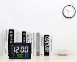 CRONY  GH-2000 Color Electronic Clock Bedside Large Screen LED Alarm Clock with Date, Temperature | White
