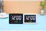 CRONY  GH-2000 Color Electronic Clock Bedside Large Screen LED Alarm Clock with Date, Temperature | White