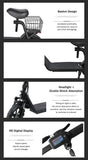 CRONY JL005-02 Small Harley Electric Bicycle Folding Electric Scooter 2 Wheels Electric Motorcycle with Basket - Edragonmall.com