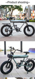 CRONY K20 Plus Electric Bicycle Mountain Electric Bike 1000W 10AH Electric Style Bike Outdoor Entertainment Snow 20 Inch Fat Tire Bike 48V Dirt Bike Electric - Edragonmall.com