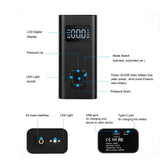 CRONY NEW Portable Electric Air Inflator 12v 150PSI Rechargeable 6500mAh Car Pump Tire Inflator Cordless Portable Compressor - Edragonmall.com
