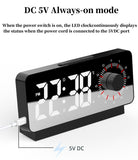 CRONY S238A Digital Alarm Clock with Visible Timer Snooze Temperature Date Knob Countdown Table Clock Dual Alarm Night Mode LED Clock - Edragonmall.com