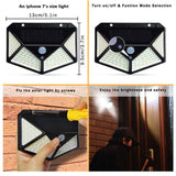 CRONY SH-100LED Solar Powered LED Wall Light Outdoor Backyard Garden Stair Solar Powered 4 Sides Lighting Wall Lamp 100LED Motion - Edragonmall.com
