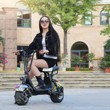 CRONY Small Harley two seat big tires with BT 1000w 60KM/H high power two wheels adult electric scooter motorcycle | Camouflage Blue - Edragonmall.com