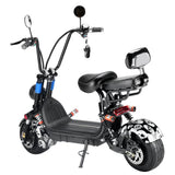 CRONY Small Harley two seat big tires with BT 1000w 60KM/H high power two wheels adult electric scooter motorcycle | orange - Edragonmall.com