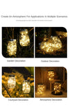 CRONY Solar Mosaic Hanging Light 20 Leds Waterproof Outdoor Copper Wire String Solar Garden Mason Jar Light glass bottle colored light - Edragonmall.com