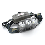 CRONY Strong light high power LED rechargeable 3 head light source headlight bulb outdoor - Edragonmall.com