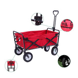 CRONY TC3015 Folding Cart Heavy Duty Collapsible Folding Wagon Utility Shopping Outdoor Camping Garden Cart | Black - Edragonmall.com