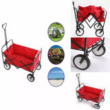 CRONY TC3015 Folding Cart Heavy Duty Collapsible Folding Wagon Utility Shopping Outdoor Camping Garden Cart | Black - Edragonmall.com