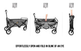 CRONY TC3015 Folding Cart Heavy Duty Collapsible Folding Wagon Utility Shopping Outdoor Camping Garden Cart | BLUE - Edragonmall.com