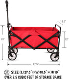 CRONY TC3015 Folding Cart Heavy Duty Collapsible Folding Wagon Utility Shopping Outdoor Camping Garden Cart | Green - Edragonmall.com
