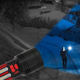 CRONY W5122A Solar Energy Flashlight Plastic with 2835#+3030# Lamp Bead 18650 Battery 2000mAh Switch Type-C Port USB Charging - Edragonmall.com