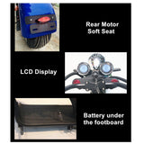 CRONY X1 Harley Electrocar car With BT Speaker 65KM/H Electrocar car Citycoco Fat Tire Electric motorcycle | Red spider - Edragonmall.com