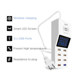 CRONY YC-CDA6W socket 8USB Wireless charging With Display QC3.0 Smart Wireless Fast Charger for iPhone X S9 Mi6 - Edragonmall.com